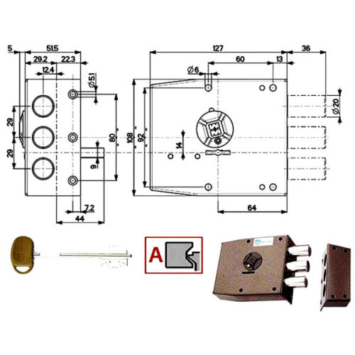 SERRATURA SIC.SEMPLICE SX DM         20501 MOTTURA