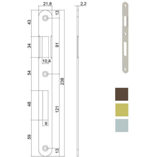 INCONTRO SERRATURE PATENT BT 8x90 BRONZATO 590 AGB