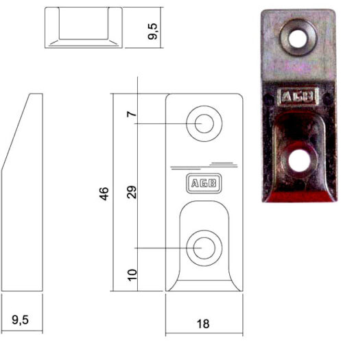 INCONTRO NOTTOLINI SICURTOP mm 18x46    W01695 AGB