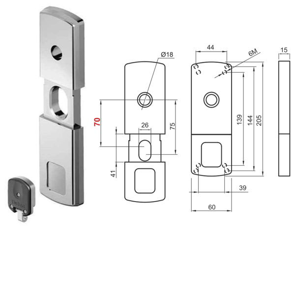 PROTETTORE SERRANDE MAGNETICO 39×139   MG812 DISEC