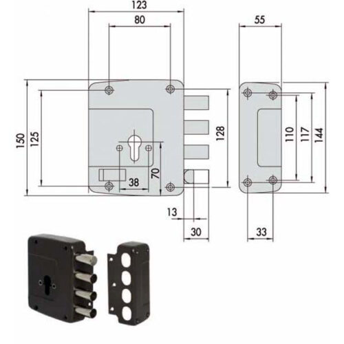 SERRATURA SICUREZZA SEMPLICE DX    56152-60-1 CISA