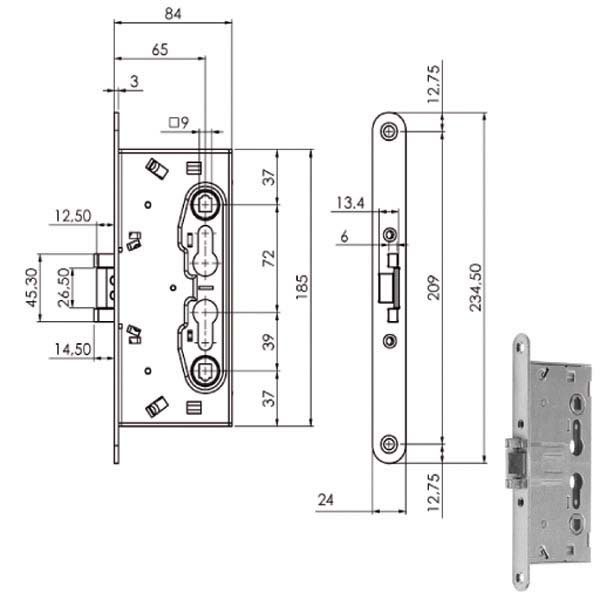 SERRATURA INF.TAGLIAFUOCO Q9           216120 ISEO