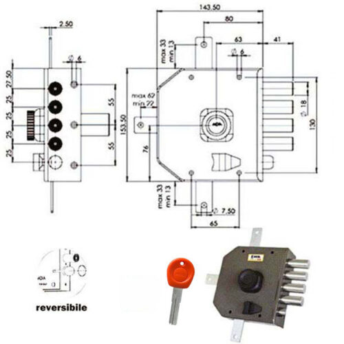 SERRATURA SIC.QUINTUPL.SX POMPA         JM426 MOIA