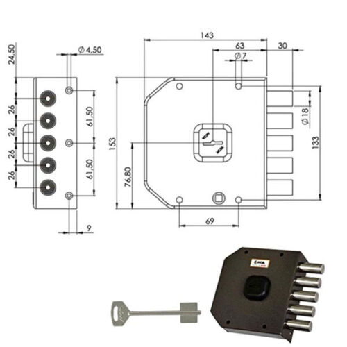SERRATURA SIC.SEMPLICE SX DM             A411 MOIA