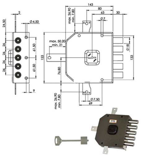 SERRATURA SIC.QUINTUPL.DX DM             A415 MOIA