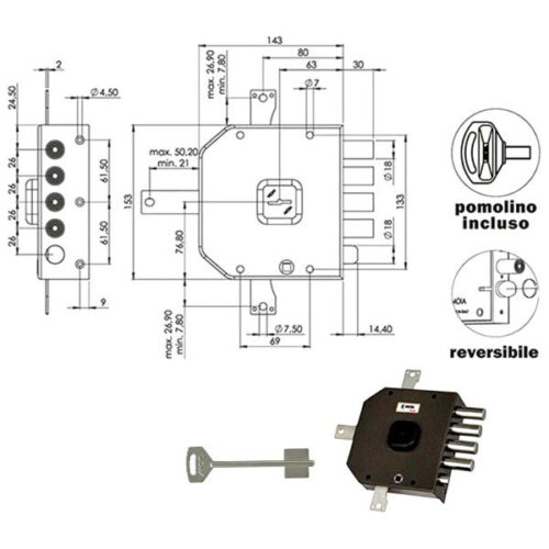 SERRATURA SIC.QUINTUPL.SX DM             A416 MOIA