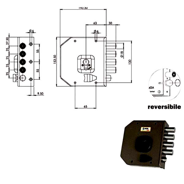 SERRATURA SIC.SEMPLICE SX CIL.           G452 MOIA