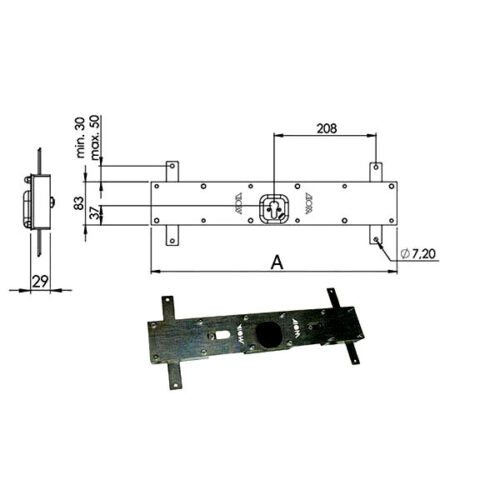 SERRATURA BASCULE SPRANGA CILINDRO     156B/C MOIA