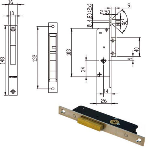 SERRATURA MOBILI INFILARE E14 BQ        100872 OMR