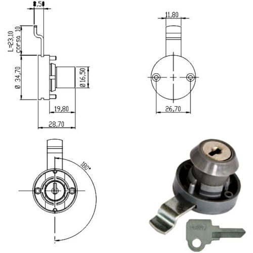 CILINDRO LEVETTA mm 20 D.17             240051 OMR