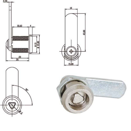 CILINDRO LEVETTA mm 20 D.19 TRIANGOLO   160010 OMR