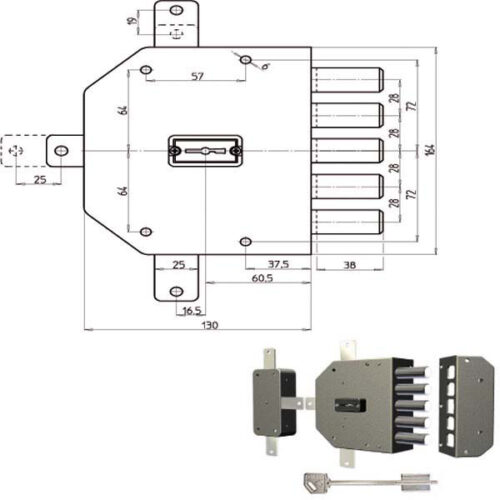 SERRATURA SIC.QUINTUPLICE DX DM            2300 CR