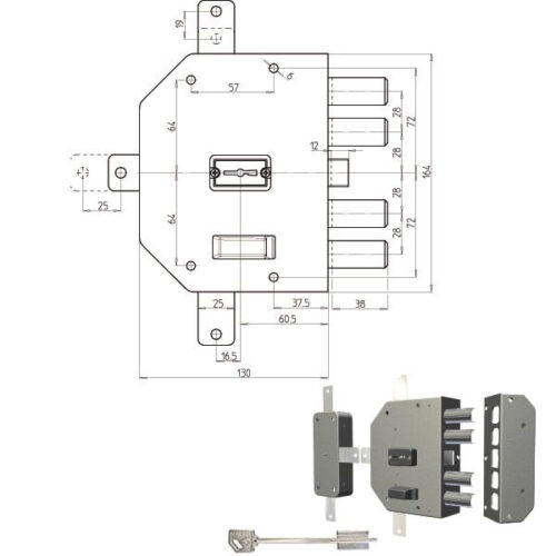 SERRATURA SIC.QUINTUPLICE SX DM            2350 CR