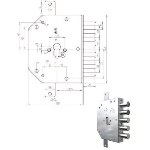 SERRATURA SIC.TRIPLICE SX CIL.         2105G-11 CR