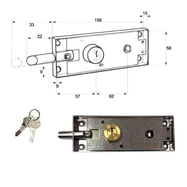 SERRATURA APPLICARE FERRO                106 FASEM
