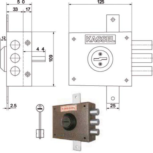 SERRATURA SIC.TRIPLICE DX DM           1201 KASSEL