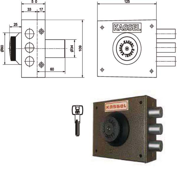 SERRATURA SIC.SEMPLICE SX POMPA 2002/CP KASSEL