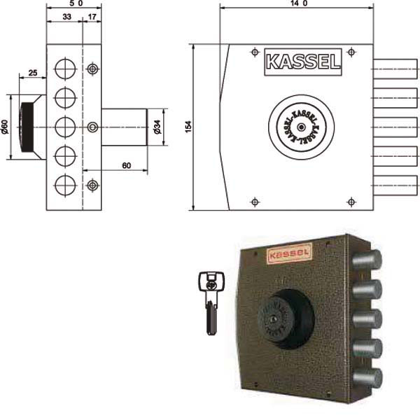 SERRATURA SIC.SEMPLICE SX POMPA 2102/CP KASSEL