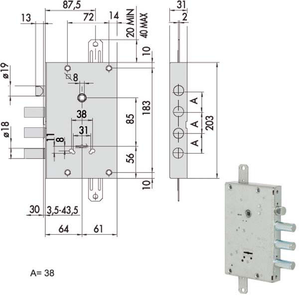 SERRATURA SICUREZZA TRIPLICE       57515-38-0 CISA