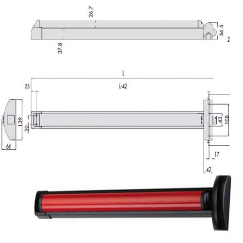 MANIGLIONE FAST TOUCH  84 VERTICAL 59816-11-0 CISA