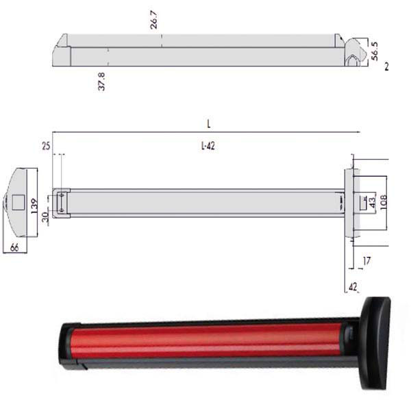 MANIGLIONE FAST TOUCH  84 VERTICAL 59816-11-0 CISA