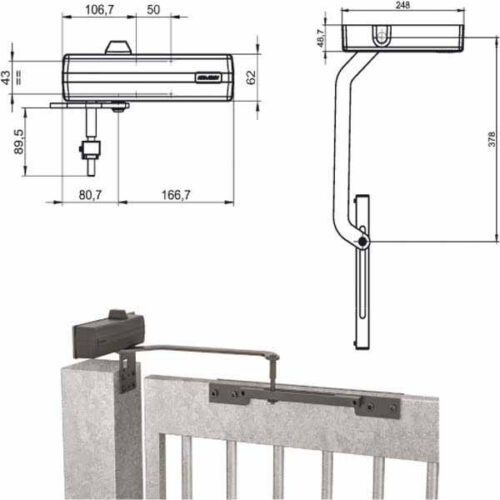 CHIUDICANCELLO AERODINAMICO NERO DC620G ASSA ABLOY