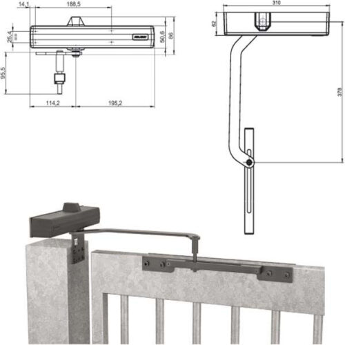 CHIUDICANCELLO AERODINAMICO NERO DC680G ASSA ABLOY