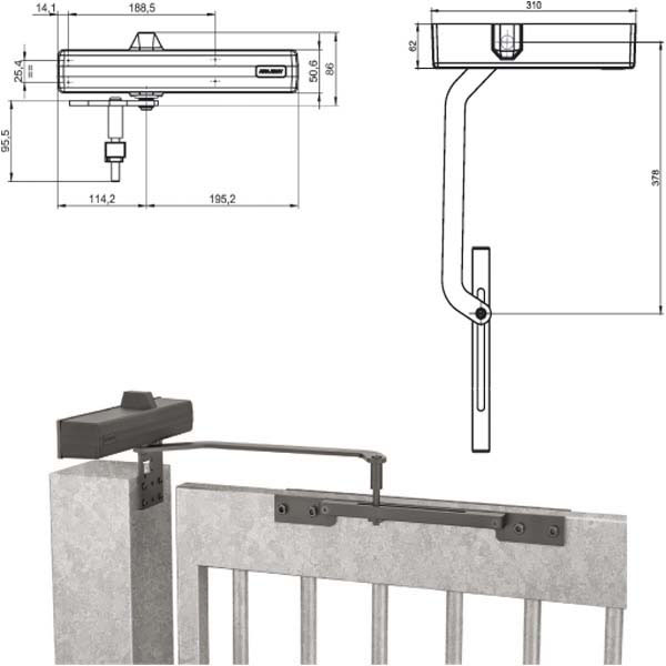 CHIUDICANCELLO AERODINAMICO NERO DC680G ASSA ABLOY