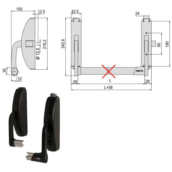 MANIGLIONE PRESTIGE VERTICALE      59316-10-0 CISA