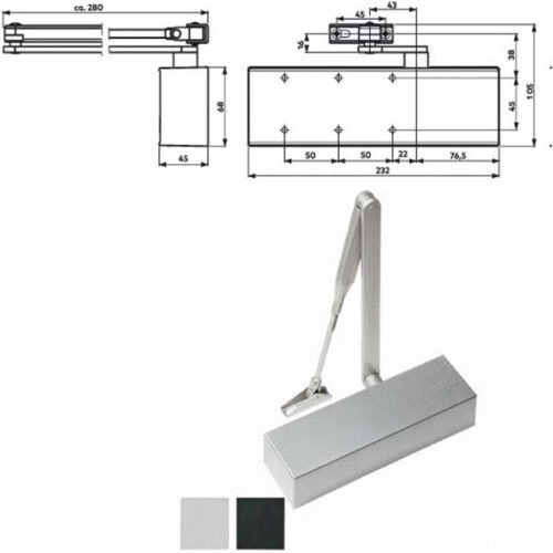 CHIUDIPORTA AERODINAMICO ARGENTO       TS 71 DORMA