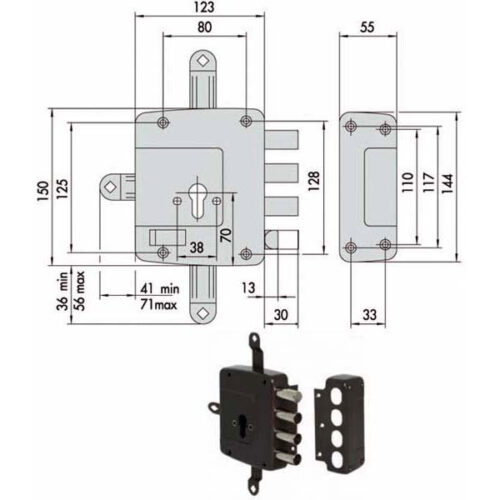 SERRATURA SICUREZZA QUINTUPL.DX    56172-60-1 CISA
