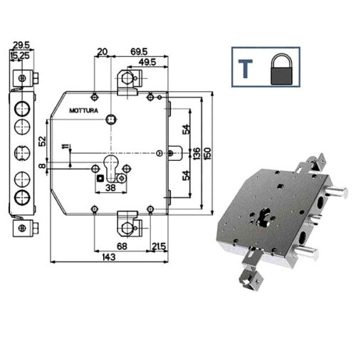SERRATURA SIC.TRIPLICE               89E30 MOTTURA