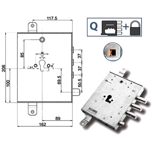SERRATURA SIC.TRIPLICE DX            89857 MOTTURA