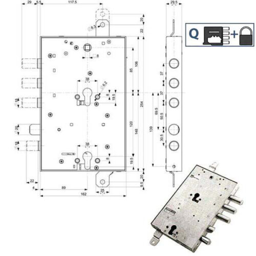 SERRATURA SIC.TRIPLICE SX            89859 MOTTURA