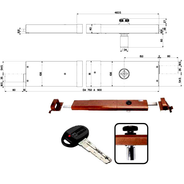 SERRATURA BASCULE SPRANGA POMPA DX   32926 MOTTURA