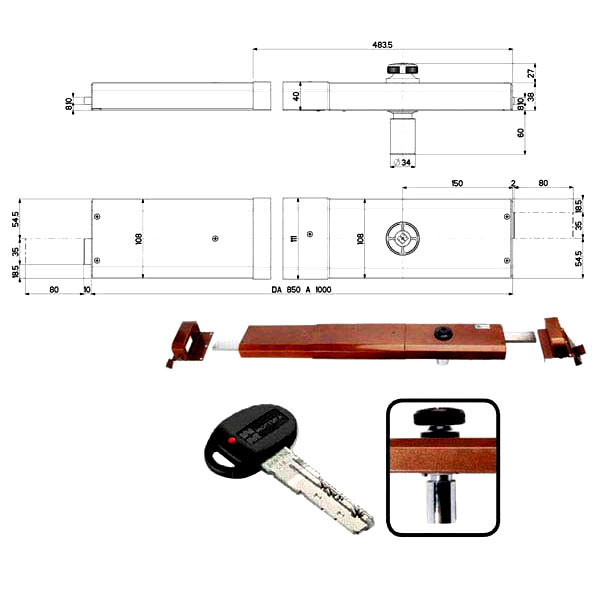 SERRATURA BASCULE SPRANGA POMPA DX   32931 MOTTURA
