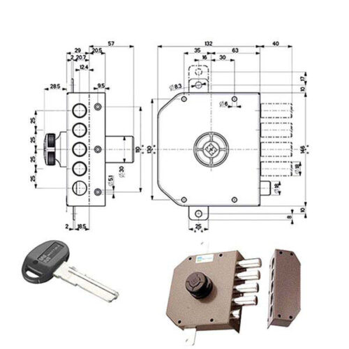 SERRATURA SIC.TRIPLICE DX POMPA      30631 MOTTURA