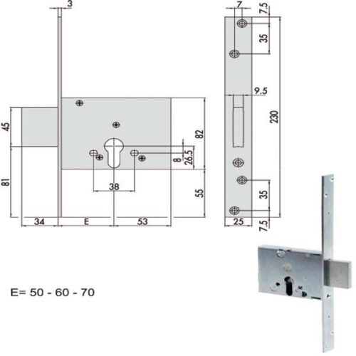 SERRATURA INFILARE FERRO           56010-50-0 CISA
