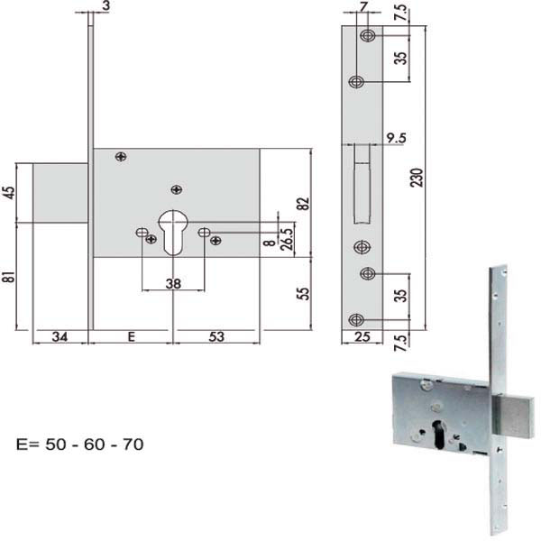 SERRATURA INFILARE FERRO           56010-50-0 CISA