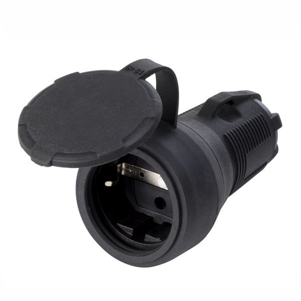 PRESA SCHUKO 16A+T NERO GOMMA                 ROSI