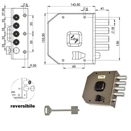 SERRATURA SIC.SEMPLICE SX DM             G412 MOIA