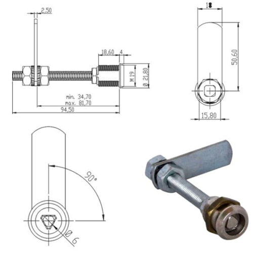 CILINDRO LEVETTA mm 20 D.19 TRIANGOLO   160500 OMR