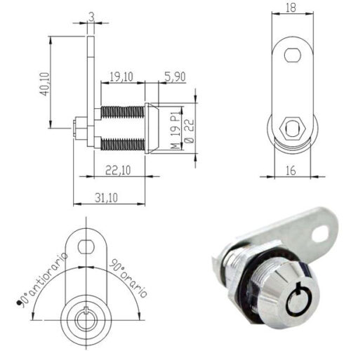 CILINDRO LEVETTA mm 22 D.19 TUBOLARE    100852 OMR