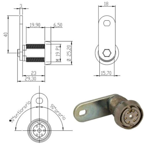 CILINDRO LEVETTA mm 22 D.19 JACK      100750KD OMR