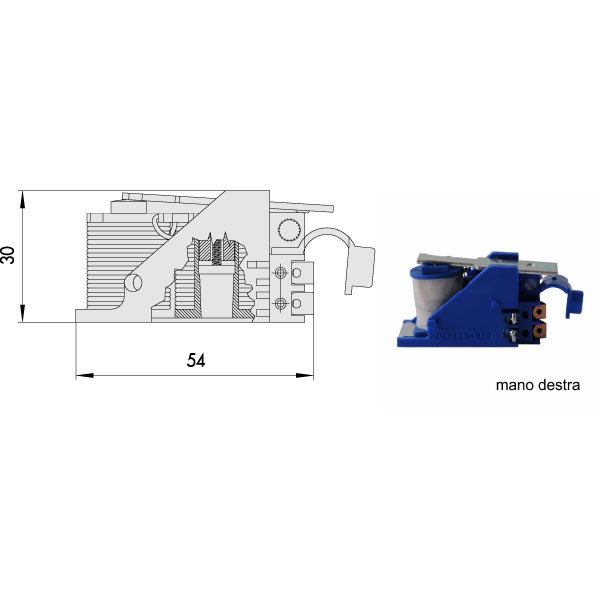 BOBINA ELETTROSERRATURE V.12 DX    07120-00-1 CISA
