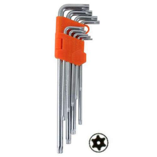 CHIAVI TORX T10/50 Pz 9 C/FORO CV LUNGH.ALTE 05326